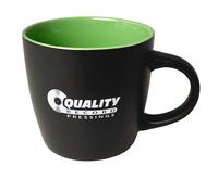 Quality Record Pressings - Black Matte/Lime Green QRP Coffee Mug