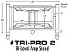 Billy Bags - Tri-Pro 2 Amp Stand  Including Tips 3/8'' Glass  -  Amplifier Stand