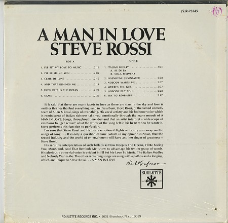 Steve Rossi - A Man In Love