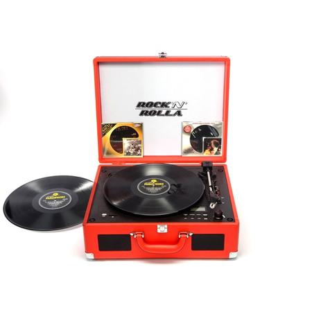 Rock 'N' Rolla - Premium Portable Briefcase Turntable and CD Player with Bluetooth