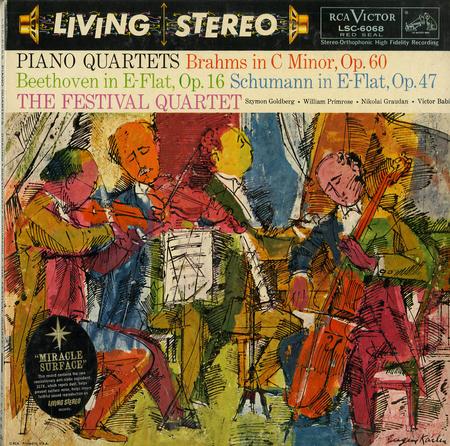 The Festival Quartet - Piano Quartets: Brahms in C Minor, Op. 60, Beethoven in E Flat, OP. 16, Schumann in E-Flat, Op. 47