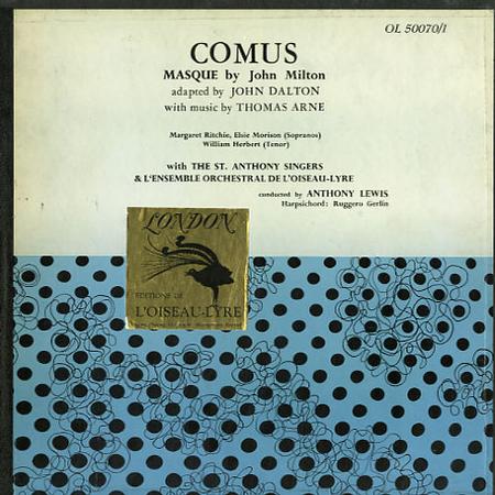 Ritchie, Lewis, L'Ensemble Orchestral de L'Oiseau-Lyre - Arne: Comus