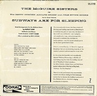 The McGuire Sisters - Subways Are For Sleeping