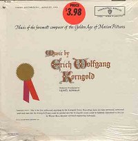 Original Soundtrack - Music By Erich Wolfgang Korngold -  Sealed Out-of-Print Vinyl Record
