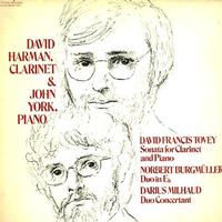 David Harman and John York - Tovey: Sonata for Clarinet and Piano etc.