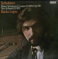 Radu Lupu-Schubert: Piano Sonata in G maj, D. 894 (Op.78), Two Scherzi, D. 593