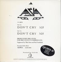 Asia - Don't Cry *Topper Collection