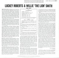 Luckey Roberts & Willie 'The Lion' Smith - Luckey & The Lion