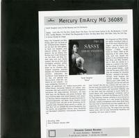 Sarah Vaughan - Sassy -  Preowned Vinyl Record