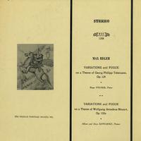 Hugo Steurer - Reger: Variations and Fugue on a Theme of Georg Philipp Telemann etc.