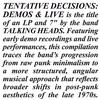 Talking Heads - Tentative Decisions: Demos & Live -  Vinyl Record