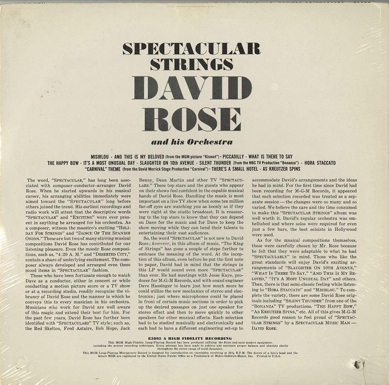 David Rose - Spectacular Strings