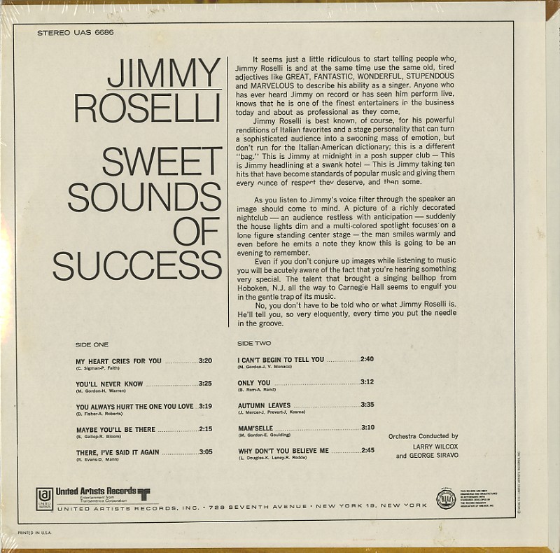 Jimmy Roselli - Sweet Sounds Of Success