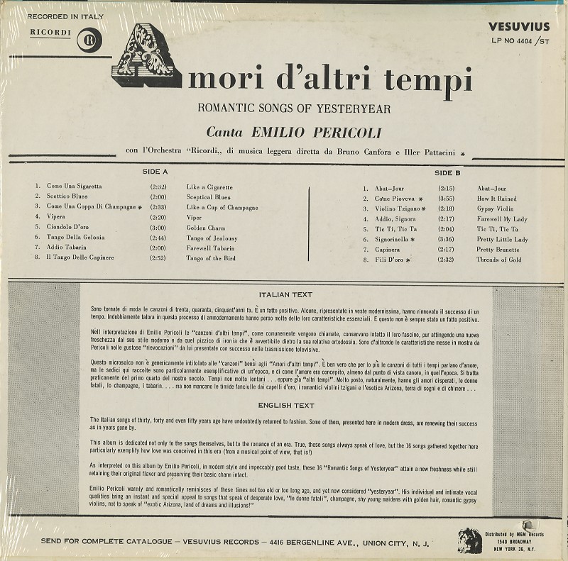 Emilio Pericoli - Amori D'Altri Tempi