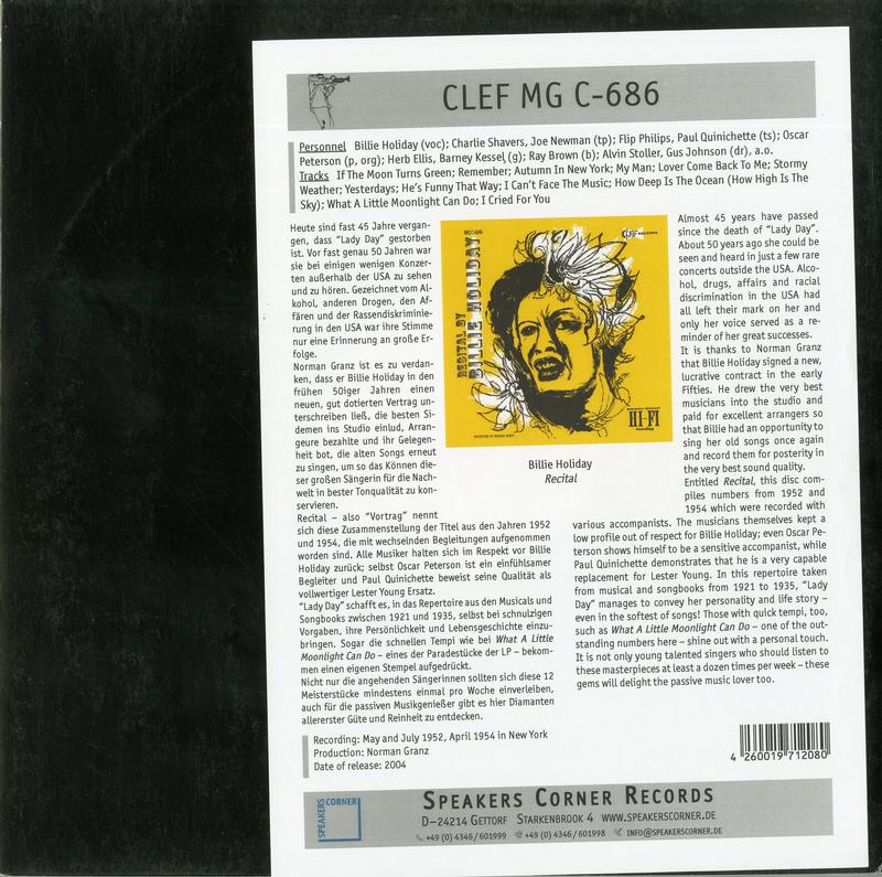 Billie Holiday - Recital By Billie Holiday