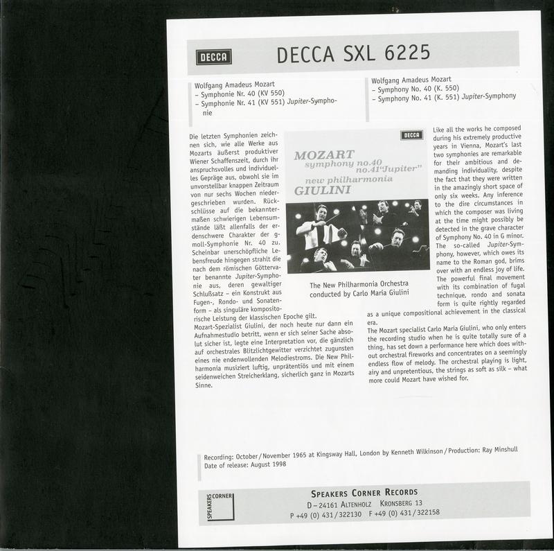 Wolfgang Amadeus Mozart , Carlo Maria Giulini , New Philharmonia Orchestra - Symphony No. 40 In G Minor, K. 550 / Symphony No. 41 In C Major, K. 551 ‘Jupiter’